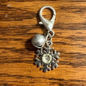 ❄️Silver snow flake pet collar charm